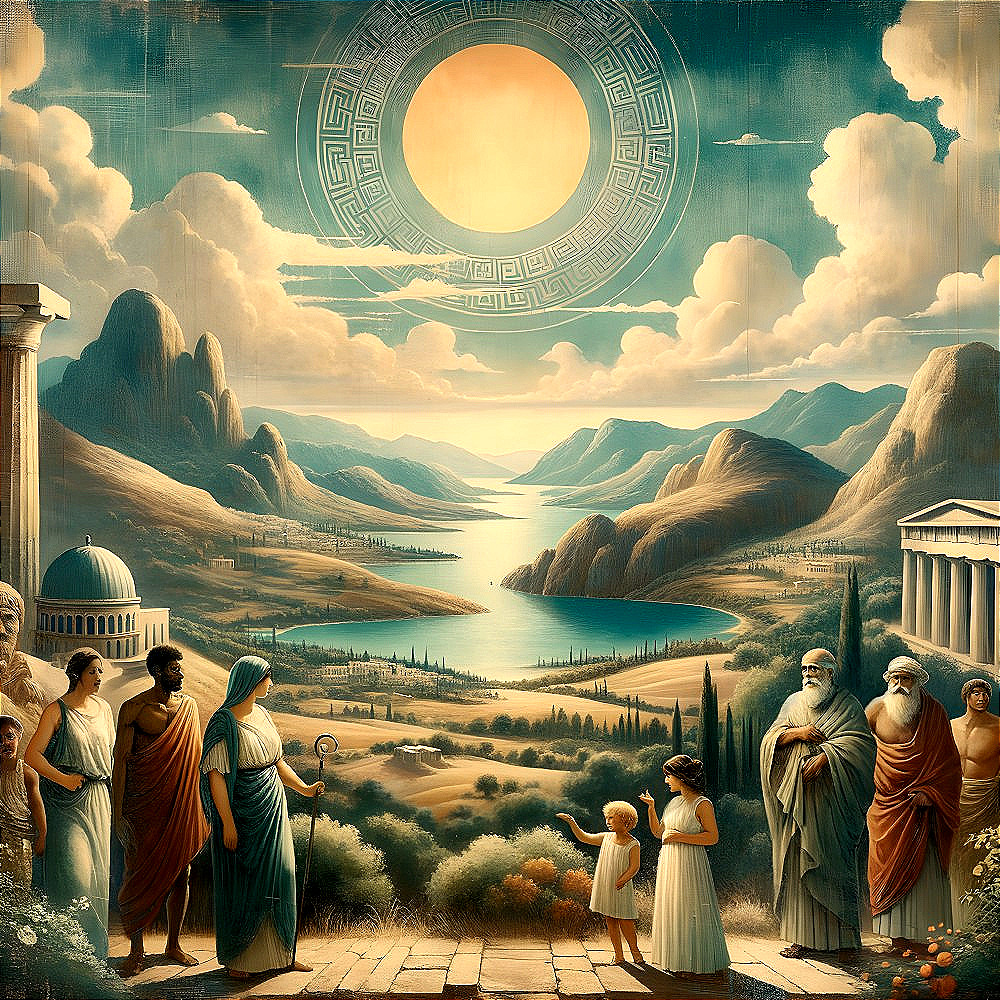 Classical Landscape with Figures and Historical Structures
