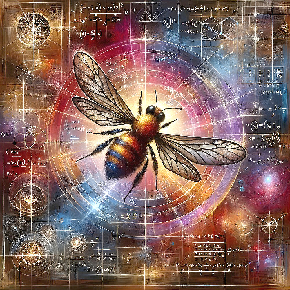 Bee in Cosmic Background with Mathematical Elements