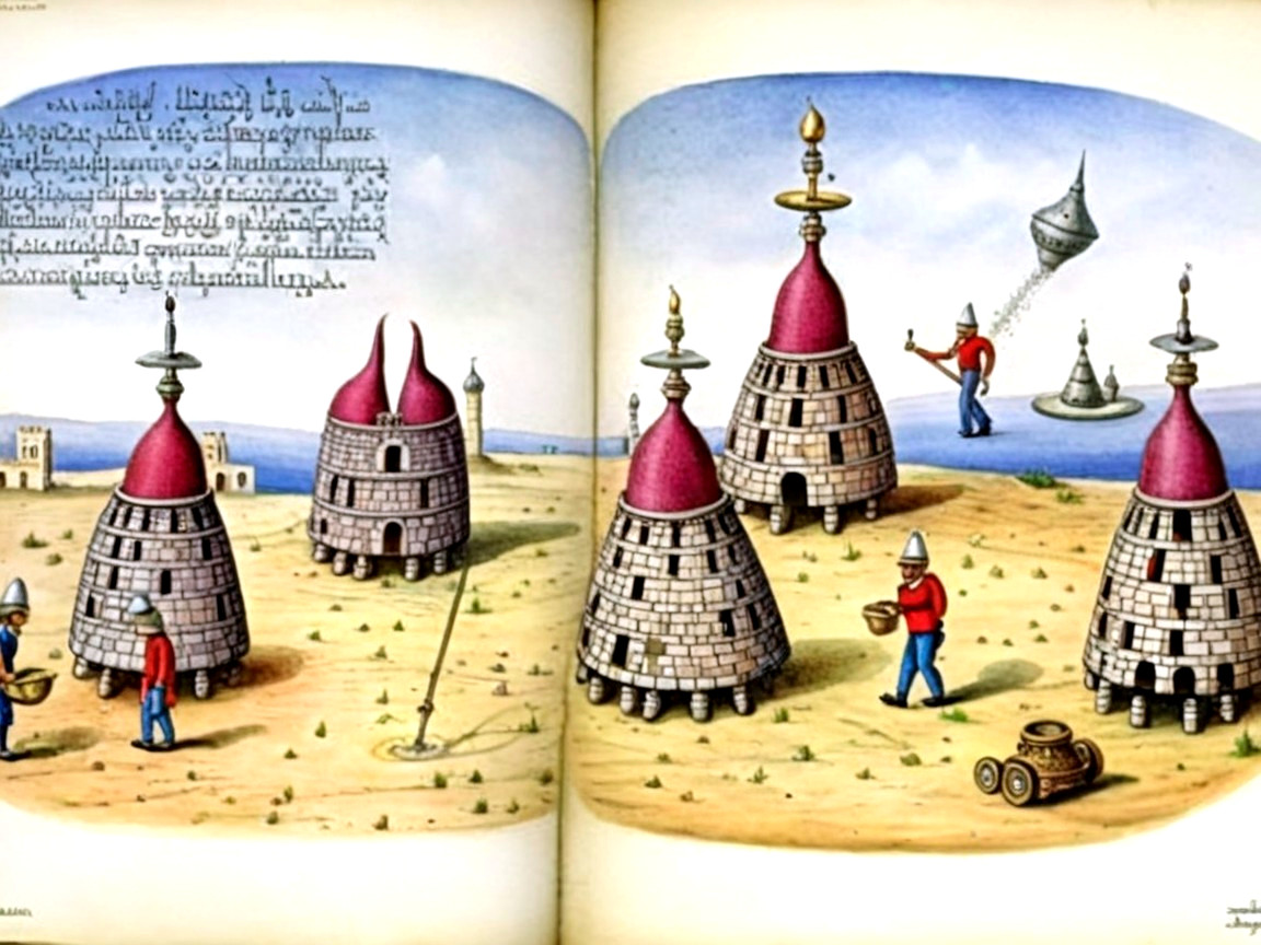 Whimsical Landscape with Dome-Shaped Structures