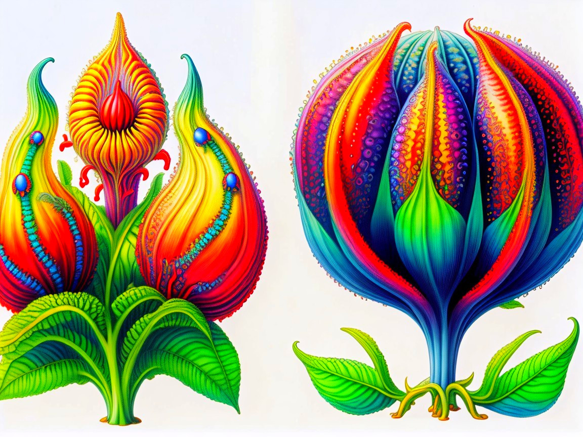 Vivid Floral Designs with Intricate Details and Colors