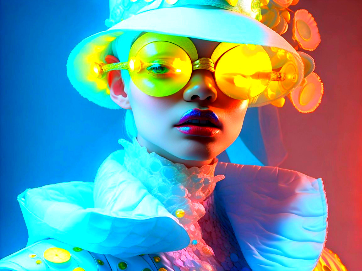 Whimsical Costume Portrait of a Woman in Studio Setting