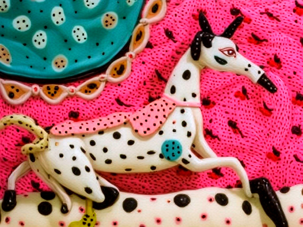 Whimsical Creature with Unique Features on Pink Background