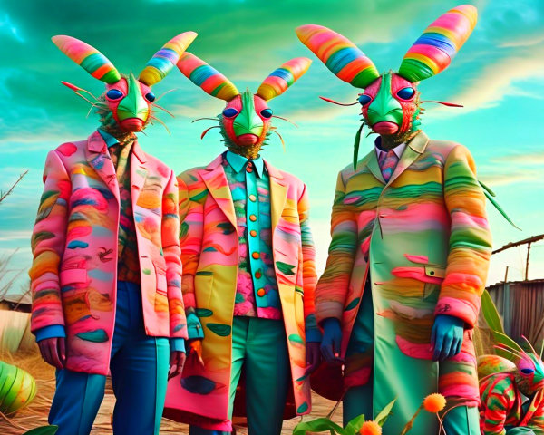 colorful jacket with shades of purple and green in a field