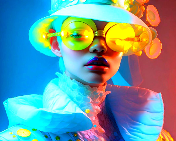 Whimsical Costume Portrait of a Woman in Studio Setting