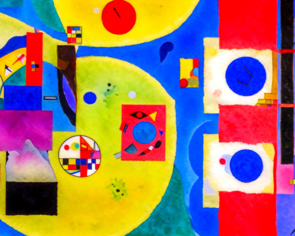Vibrant Abstract Painting with Geometric Shapes