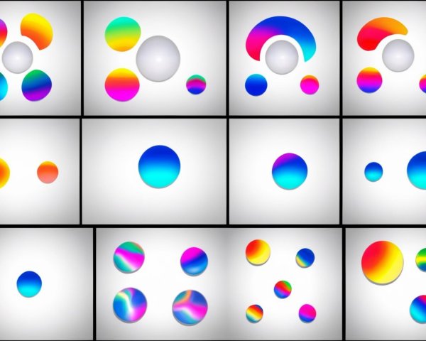 Vibrant Digital Spheres and Shapes on White Background