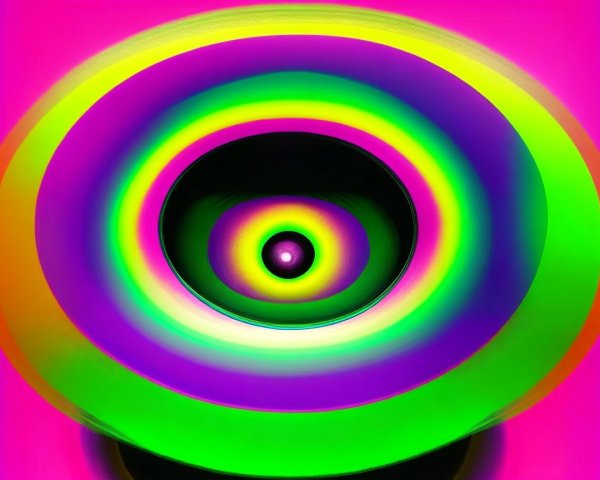Vibrant Neon Concentric Circles with Hypnotic Effect