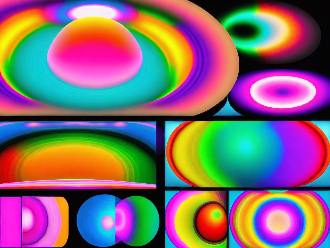 Vibrant Abstract Composition with Swirling Patterns