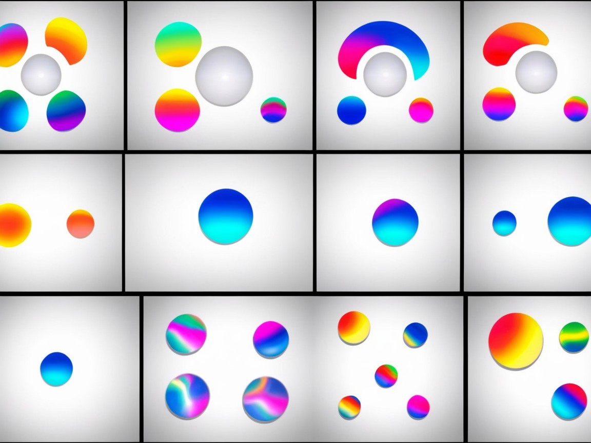 Vibrant Digital Spheres and Shapes on White Background