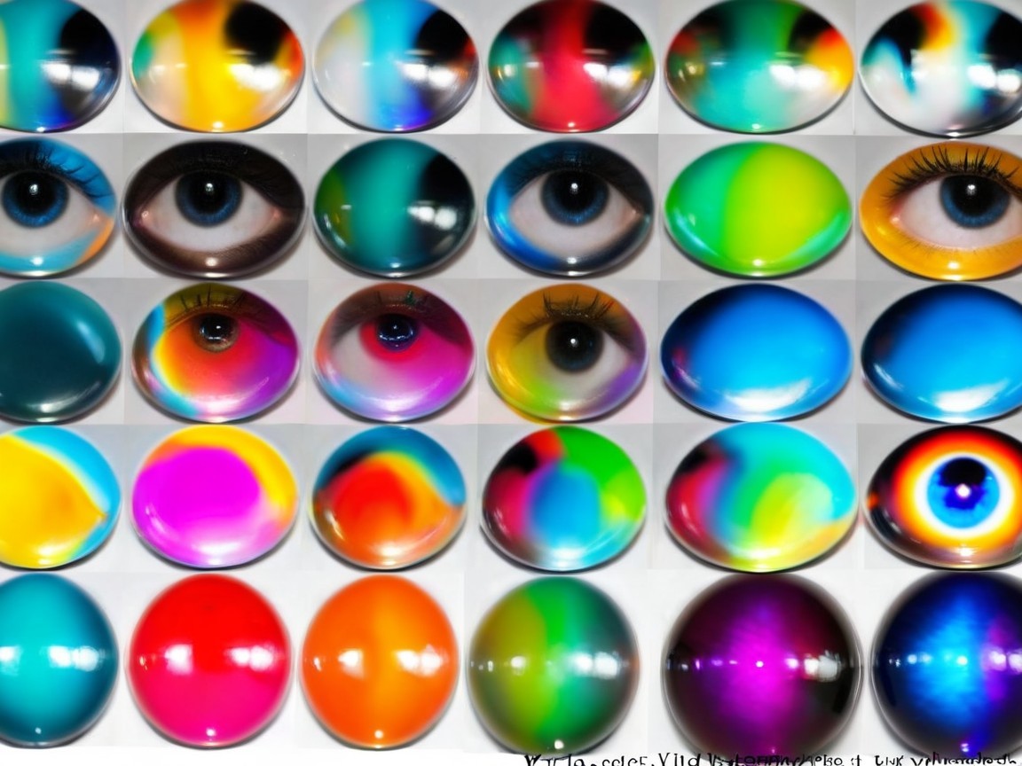 Colorful Glossy Orbs with Unique Patterns in Grid Display