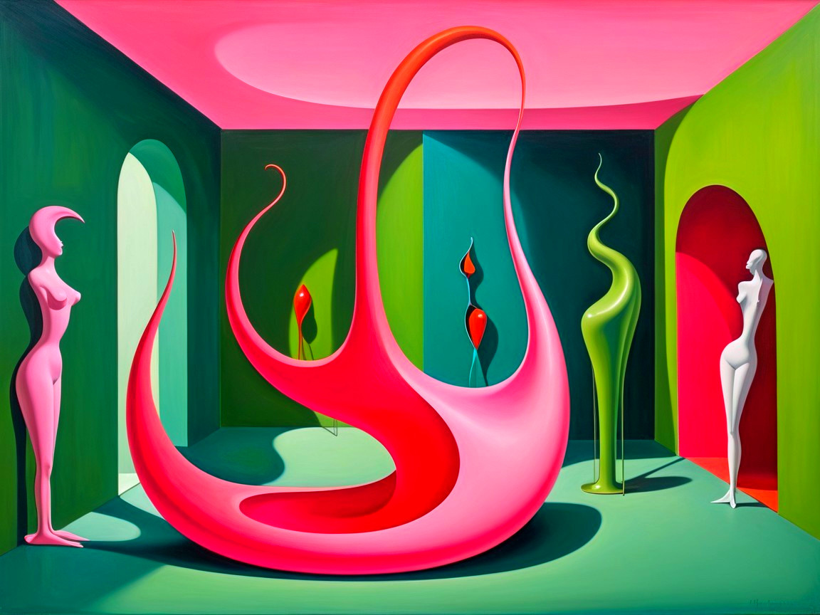 Colorful Neo-Futurist Abstract Interior Painting Description