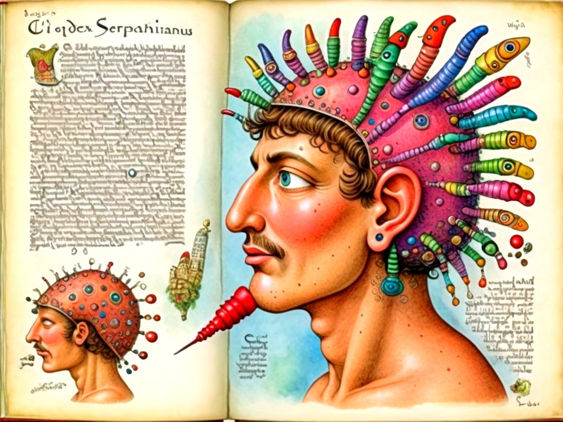 Vibrant Illustration of a Man with Stylized Head