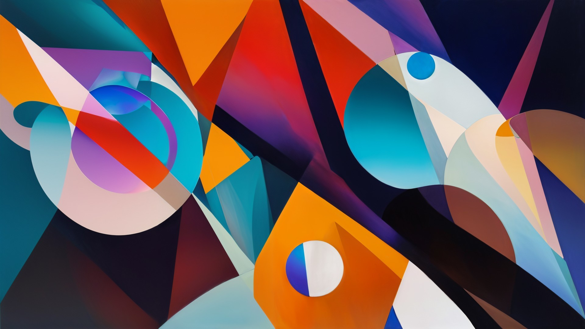 Vibrant Abstract Composition with Geometric Shapes