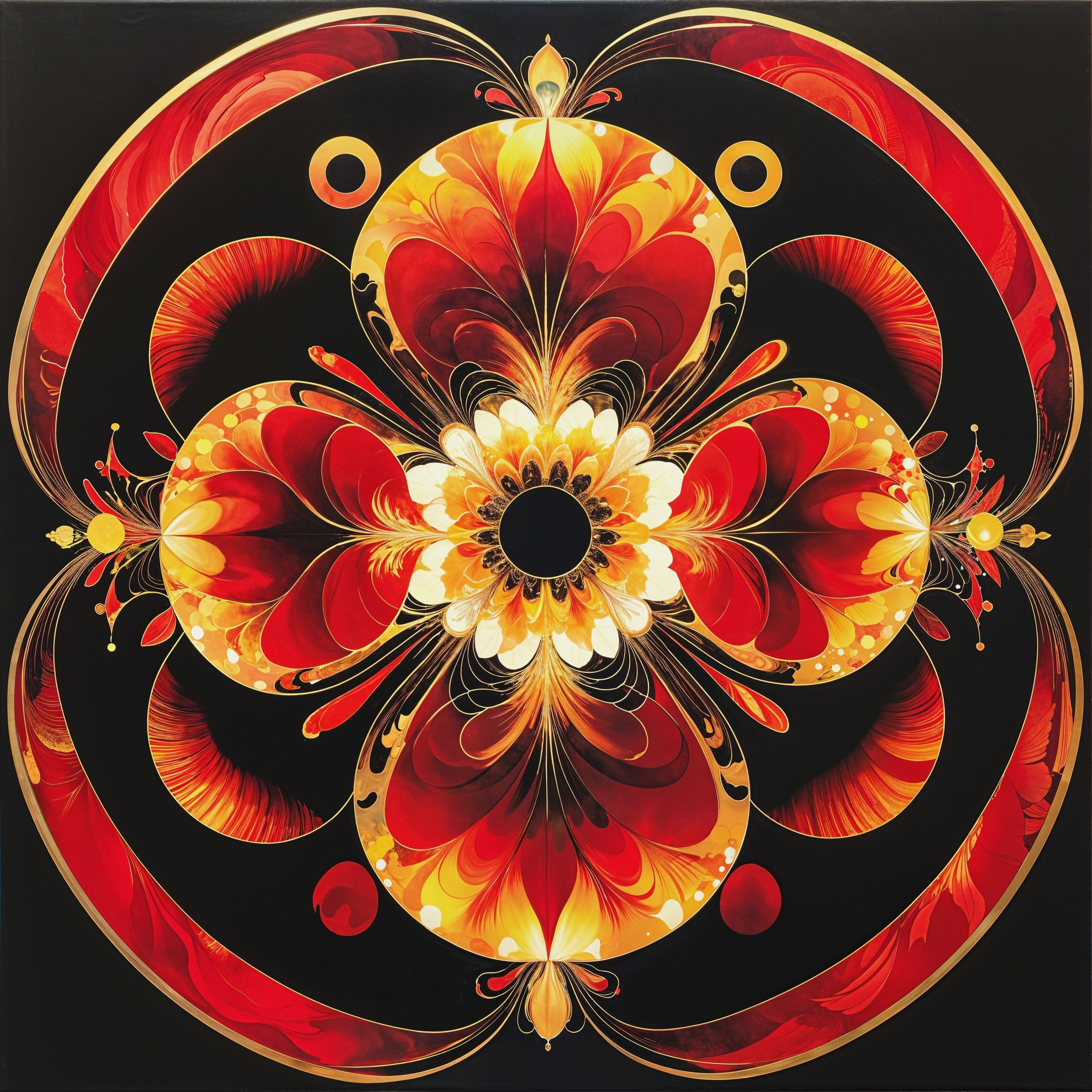 Vibrant Abstract Floral Design with Rich Colors