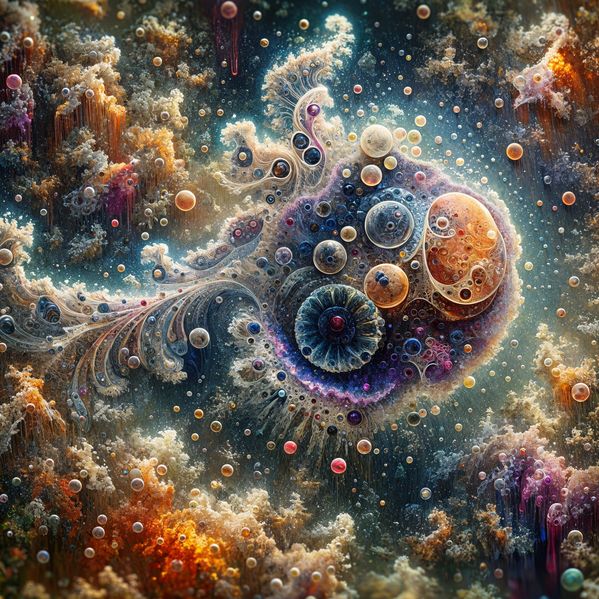 Vibrant Abstract Cosmic Scene with Colorful Patterns