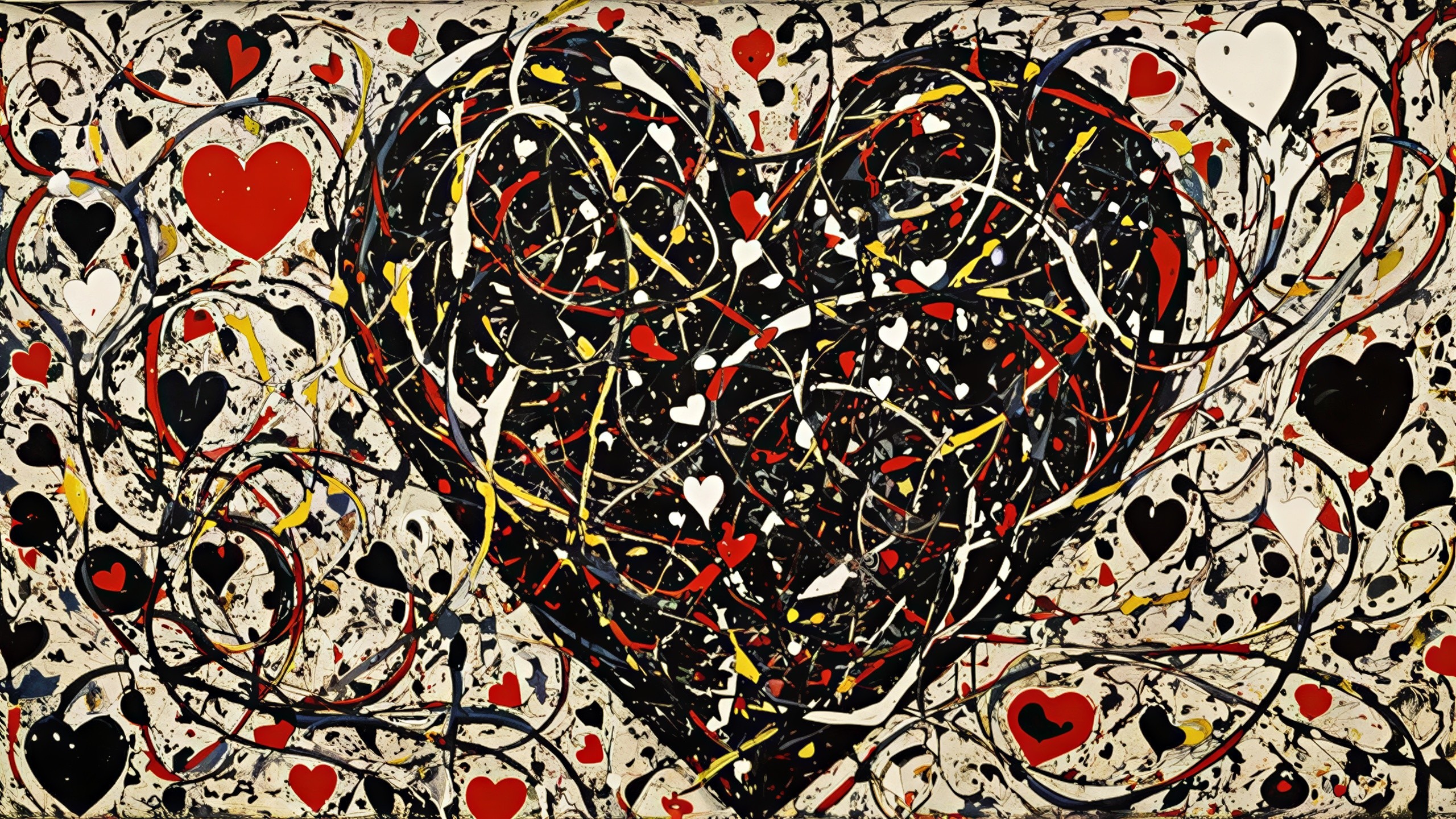 Intricate Heart Design with Colorful Swirls and Lines