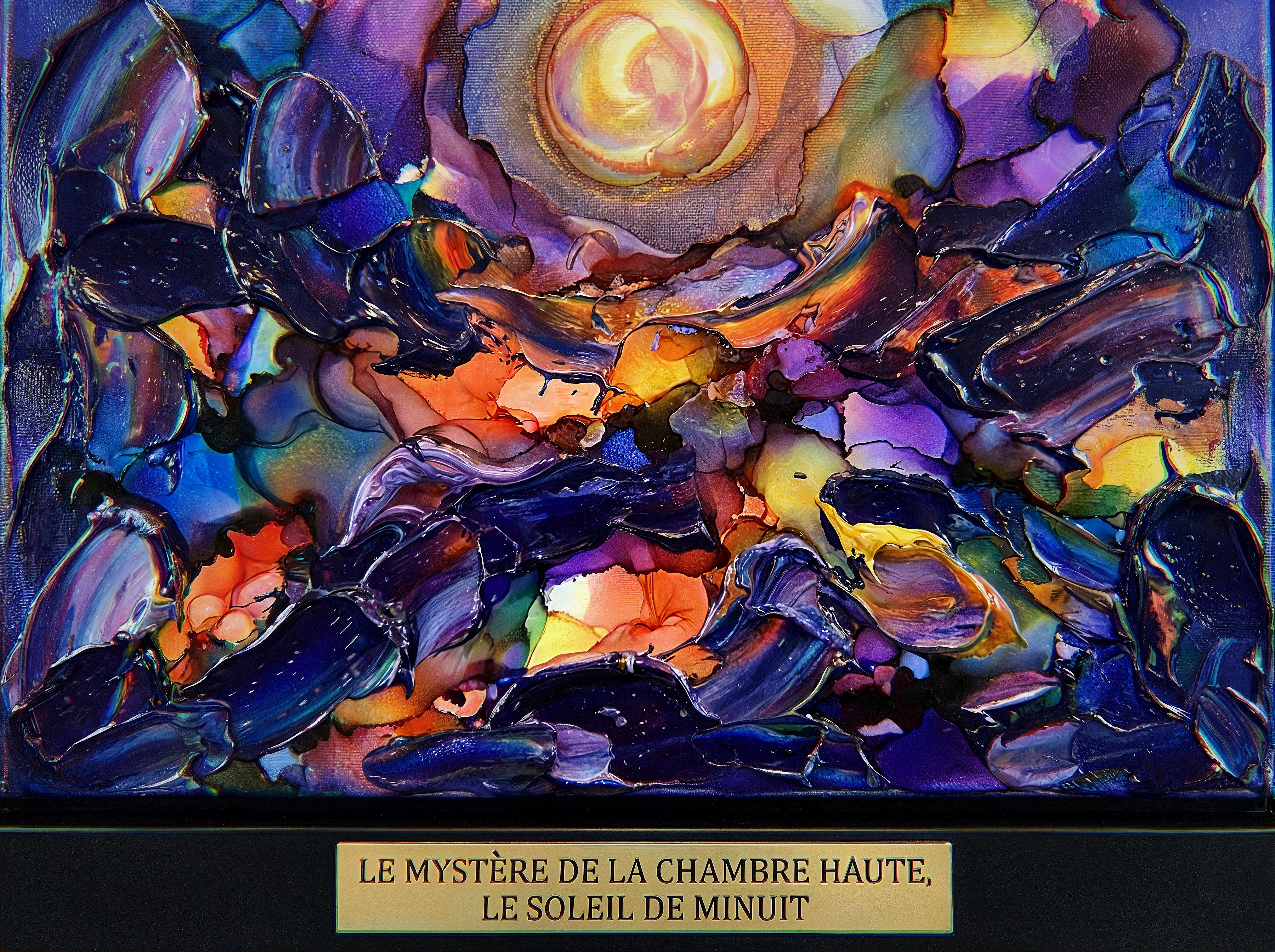 Abstract Dreamlike Painting with Celestial Elements