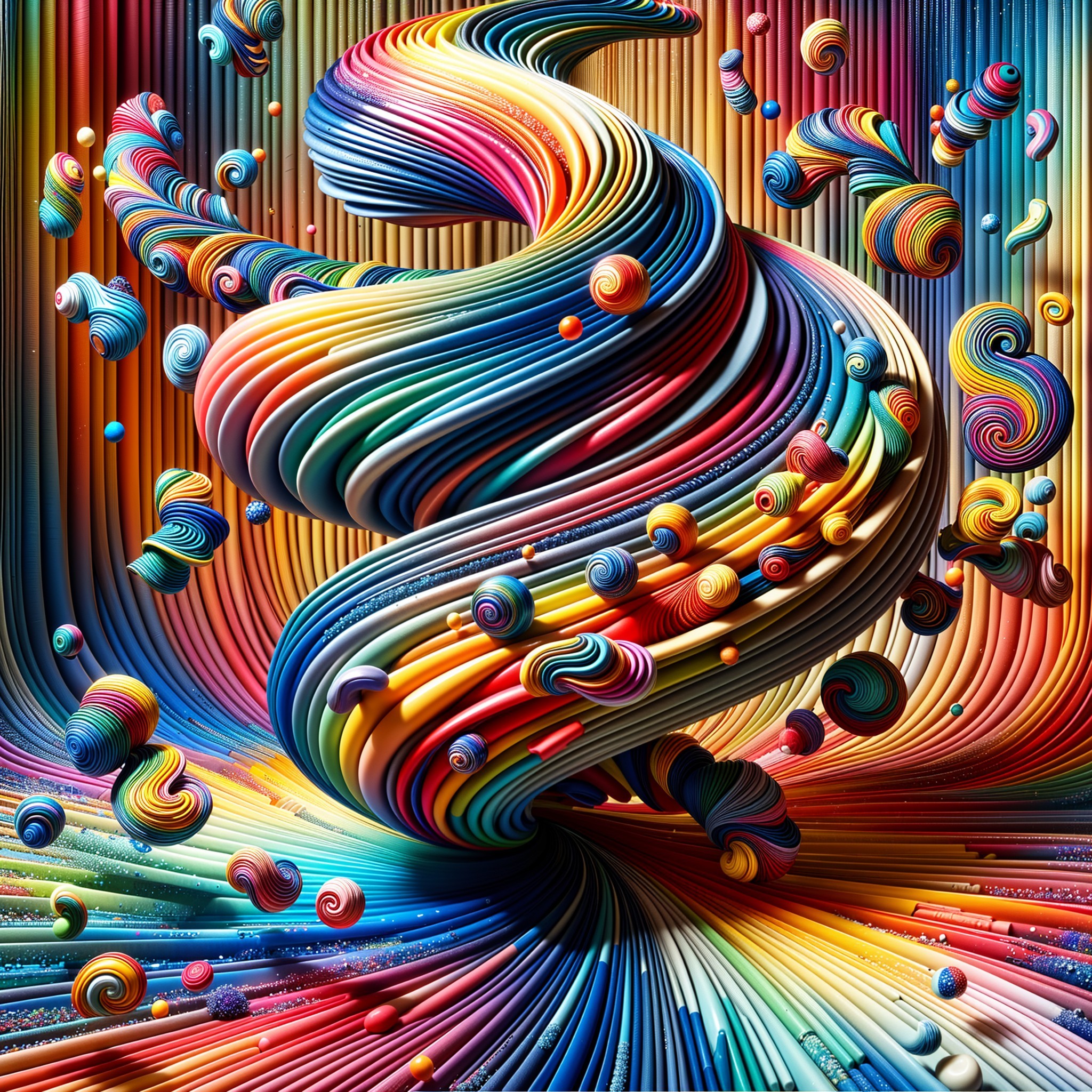 Dynamic Abstract Composition with Vibrant Colors