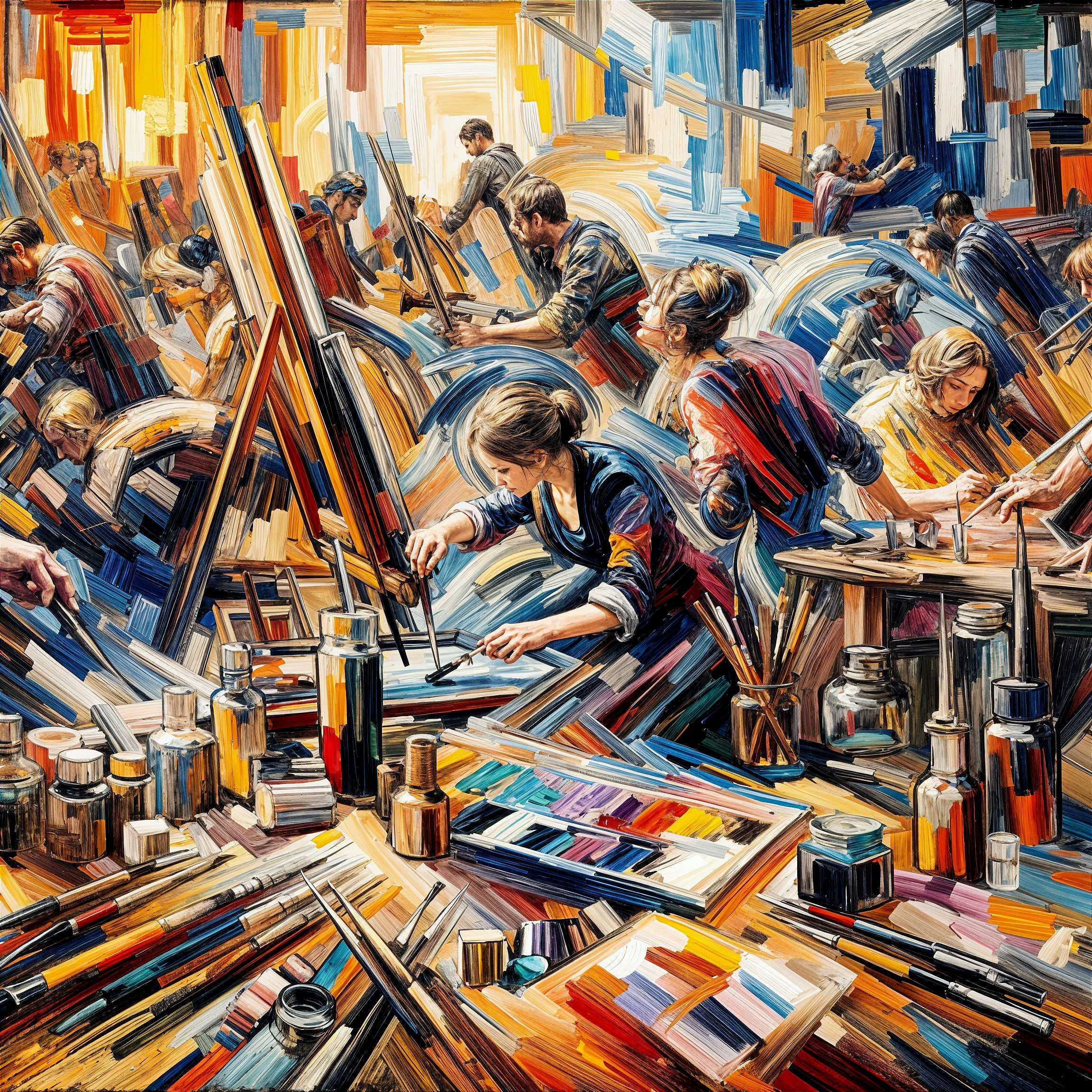 Vibrant Art Studio Filled with Creative Activity