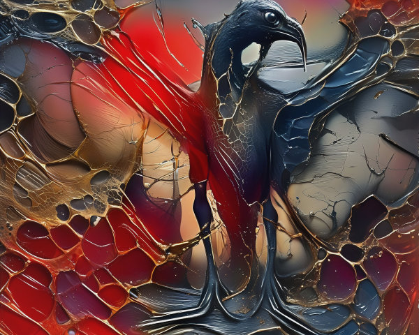 Abstract Bird Representation with Vivid Background