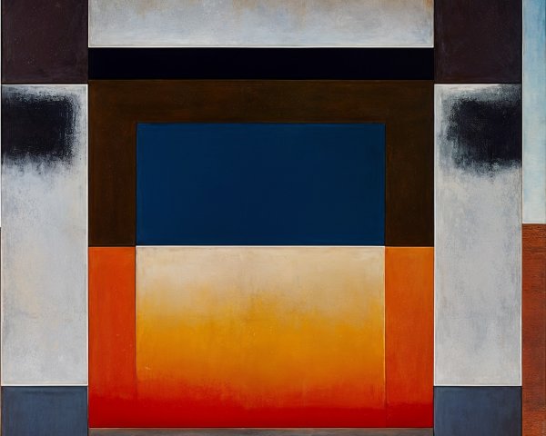 Geometric Artwork with Bold Color Blocks and Balance