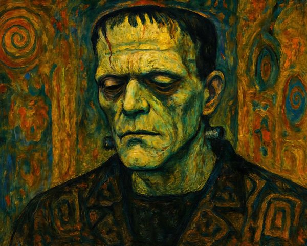 Impressionistic Painting of Melancholy Frankenstein's Monster