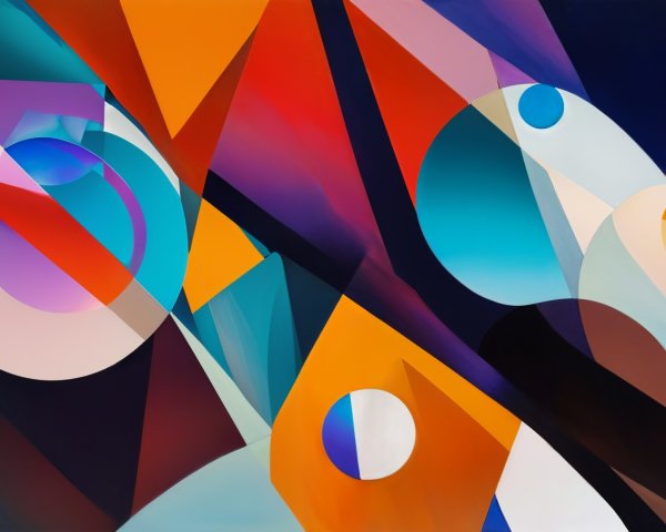 Vibrant Abstract Composition with Geometric Shapes