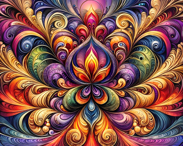 Vibrant Abstract Artwork with Colorful Patterns