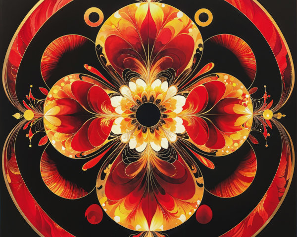 Vibrant Abstract Floral Design with Rich Colors