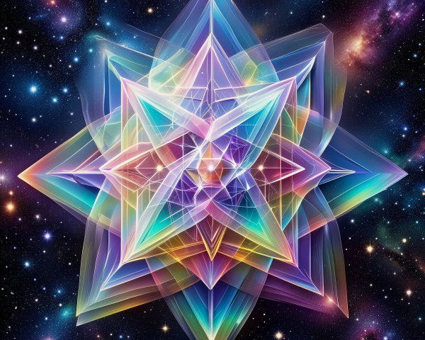 Luminous Geometric Star in Cosmic Backdrop