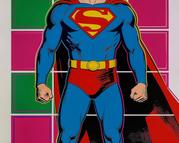Superman Poster with Geometric Background Design