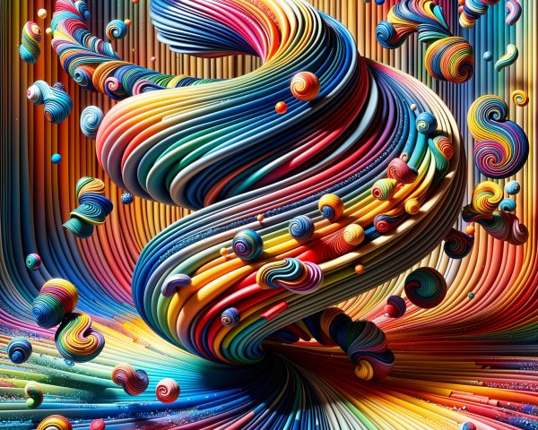 Dynamic Abstract Composition with Vibrant Colors