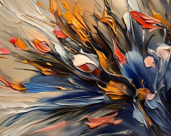 Abstract Artwork with Swirls and Vibrant Colors