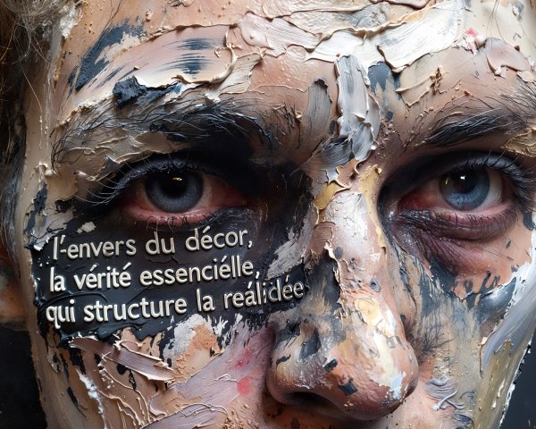 Extreme Close-Up of Textured Masculine Face Painting