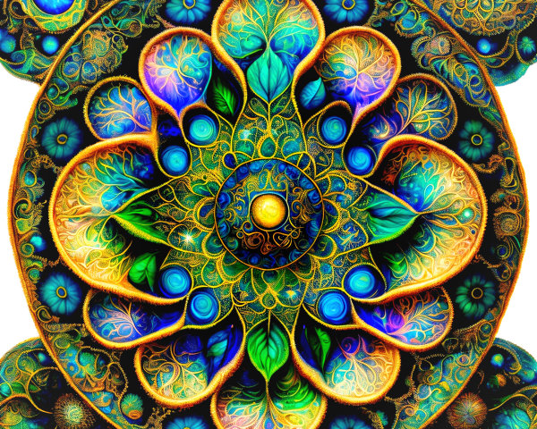 Vibrant Mandala with Intricate Floral Patterns