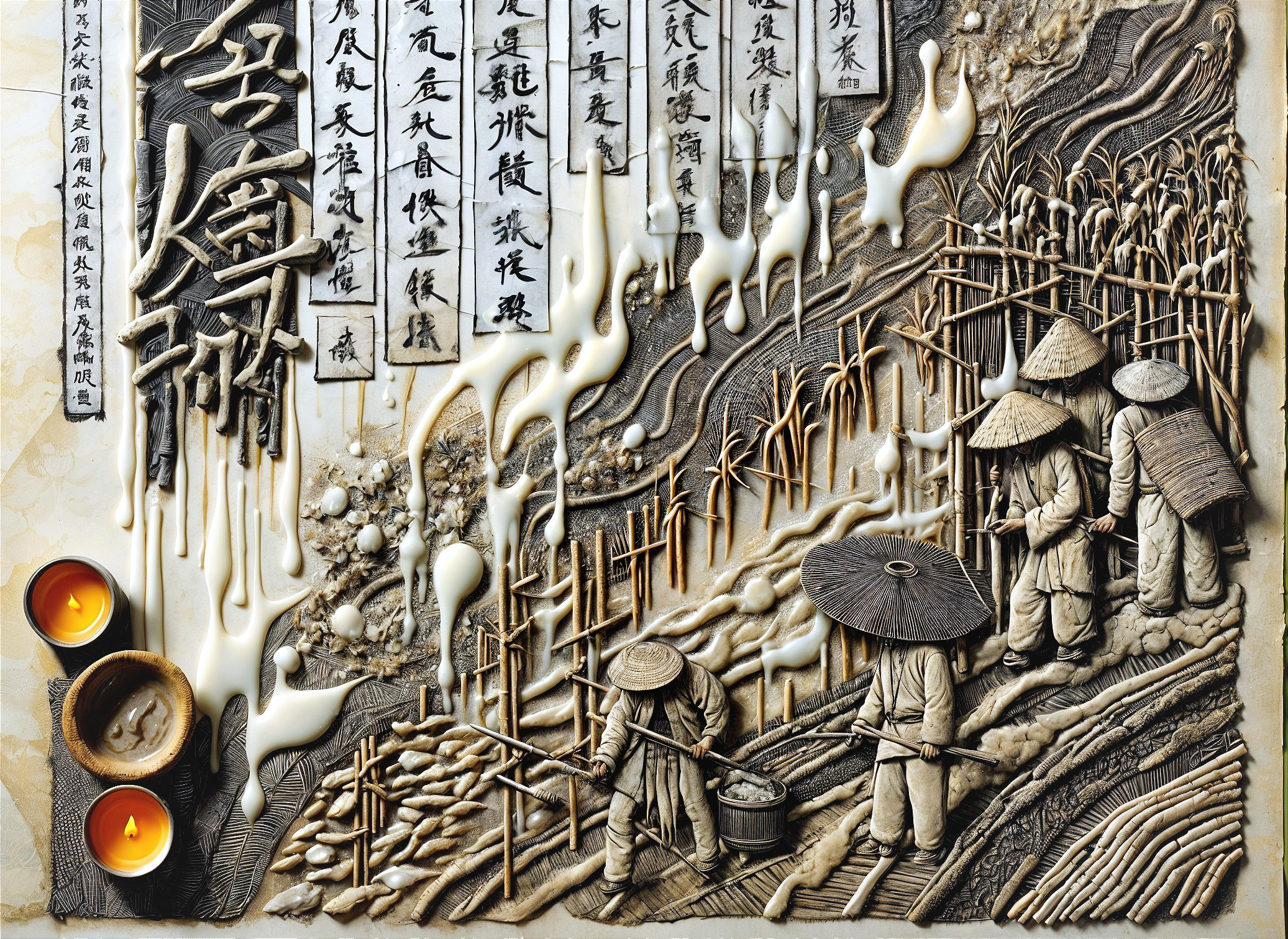 Relief Sculpture of Rice Farmers in Terraced Fields