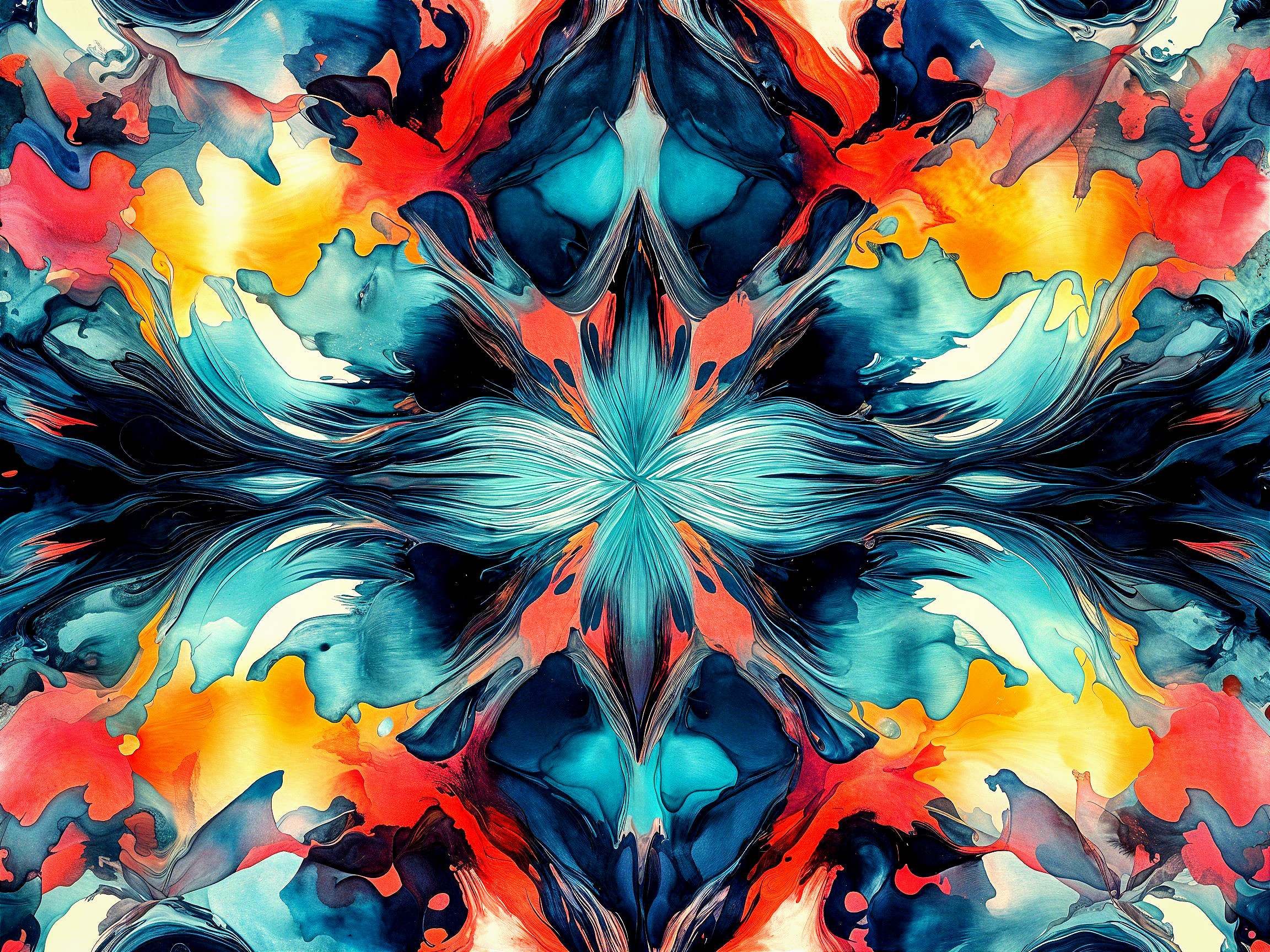 Kaleidoscopic Artwork with Vibrant Color Patterns