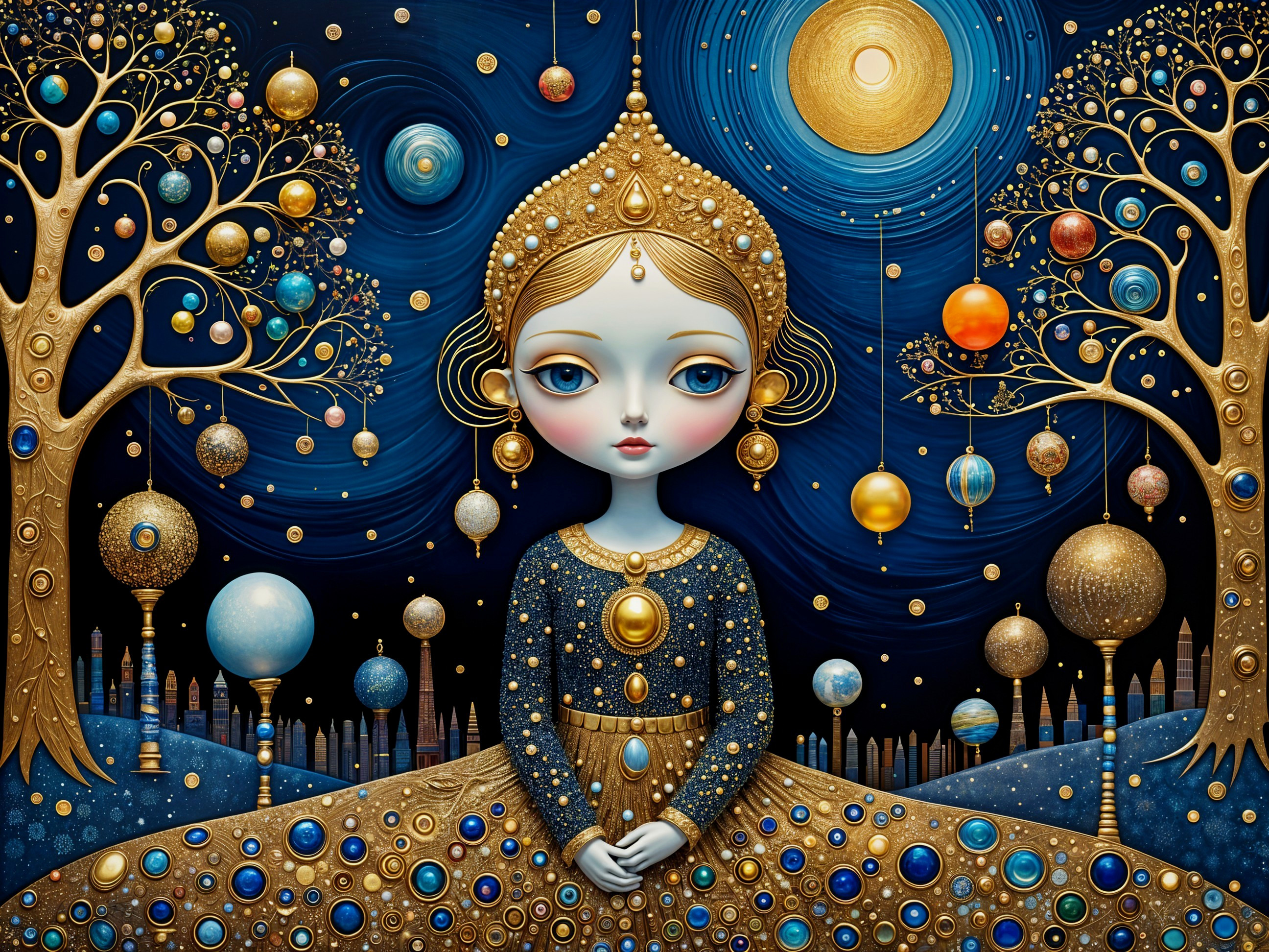 Whimsical Figure in a Magical Fantasy Landscape