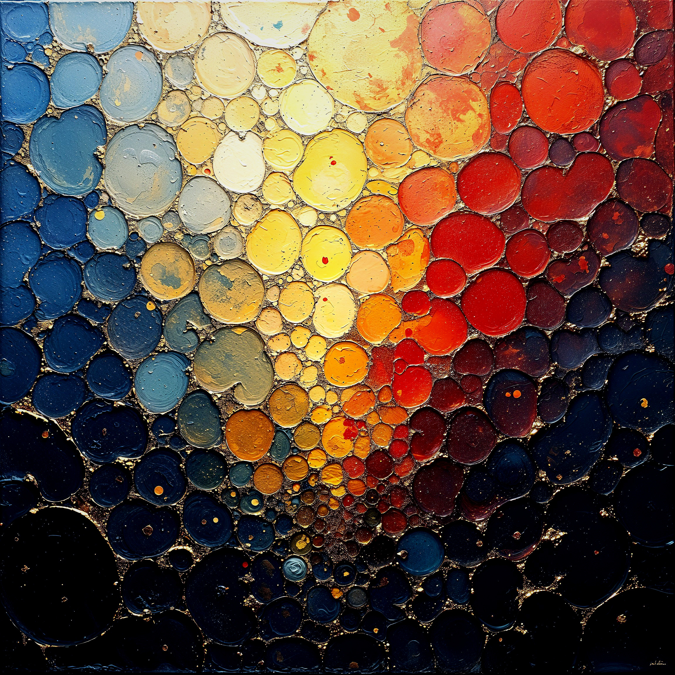 Abstract Circular Composition in Vibrant Colors