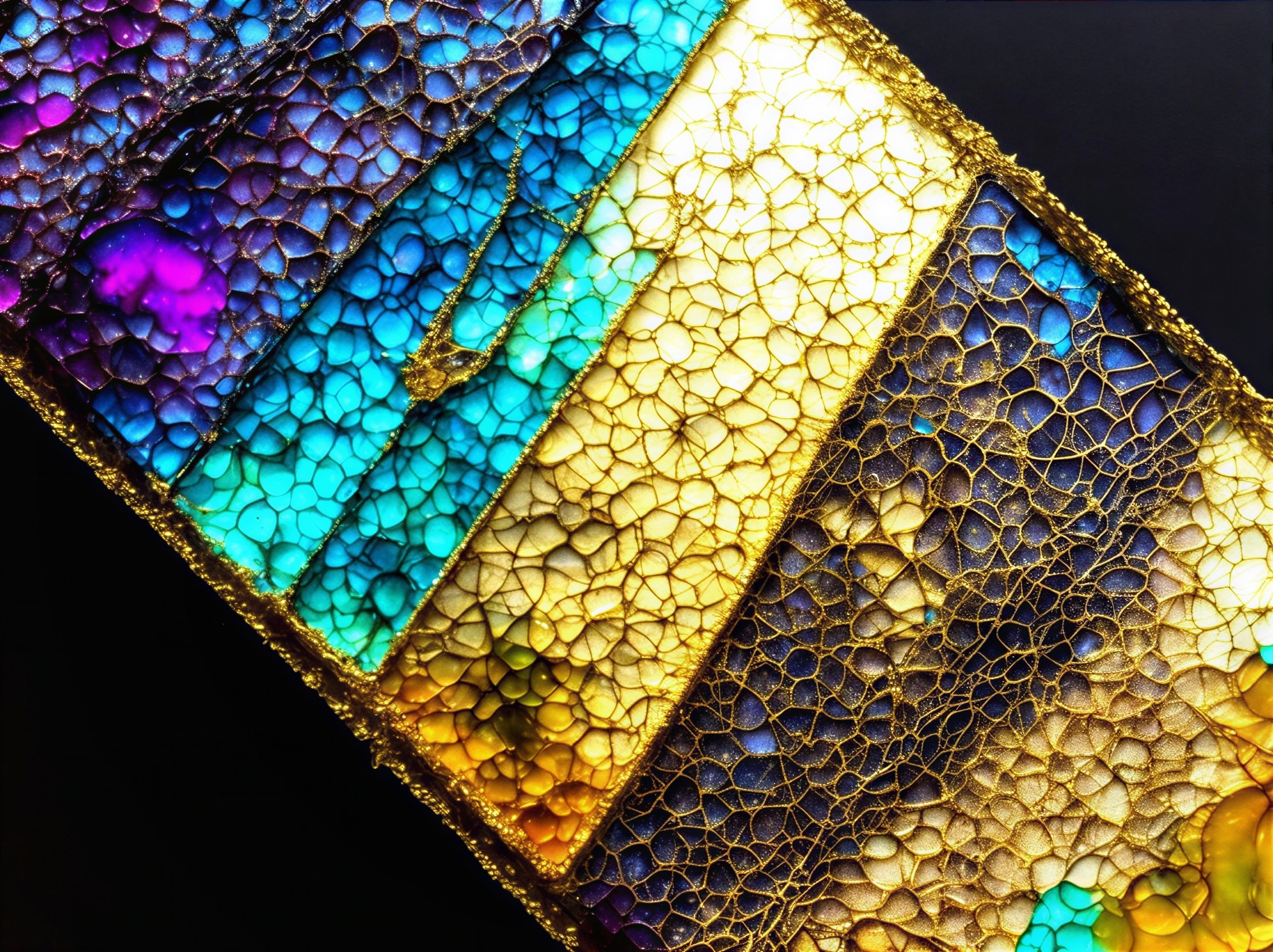 Vibrant Abstract Composition with Textured Color Segments