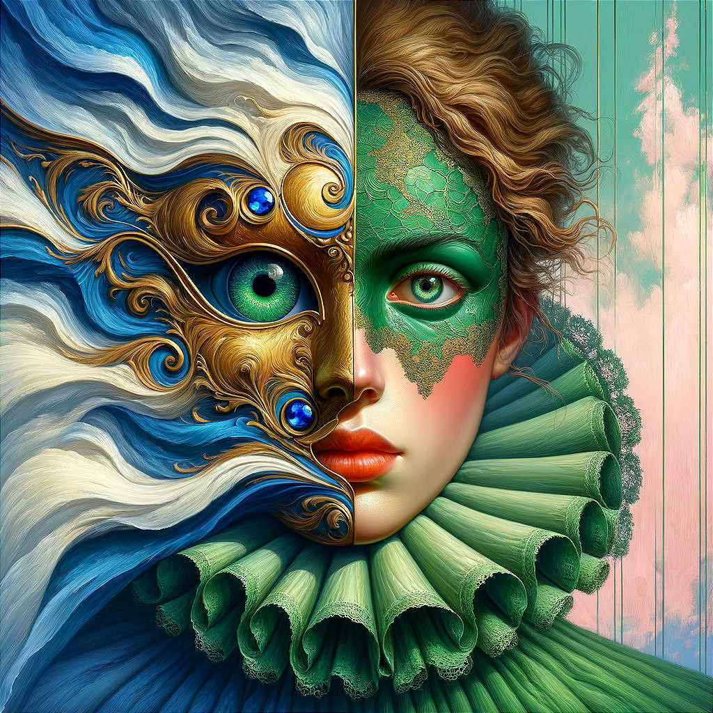 Split Face Merging Nature and Art Elements