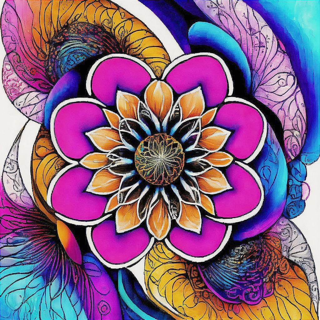Vibrant Abstract Flower Design with Bold Colors