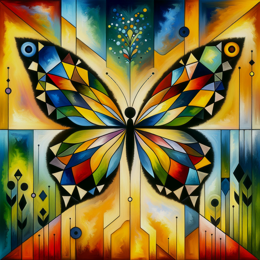 Vibrant Abstract Butterfly with Geometric Shapes