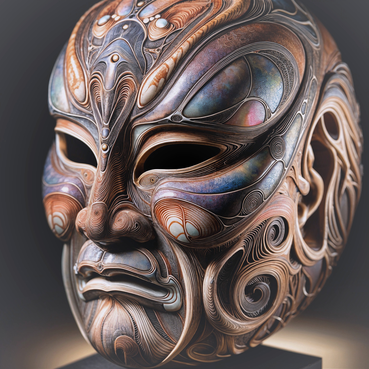 Intricate Mask with Vibrant Colors and Patterns