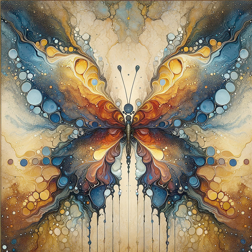 Abstract Butterfly with Vibrant Patterns and Colors