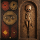 Stylized Humanoid Figures in Unique Frames and Colors