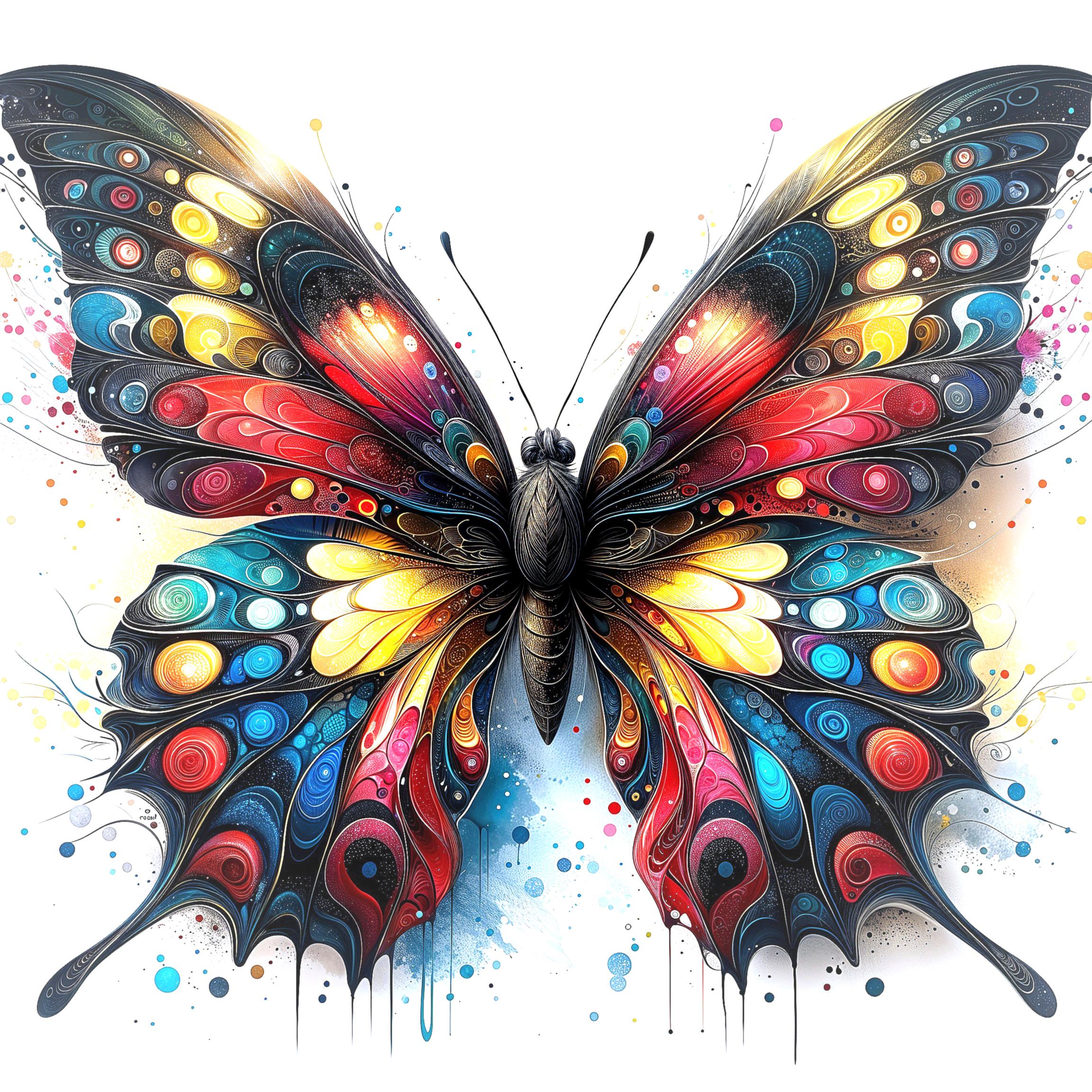 Vibrant Abstract Butterfly with Colorful Patterns