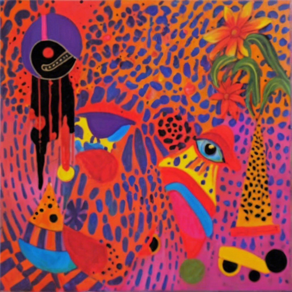 Abstract Composition with Vibrant Colors and Shapes
