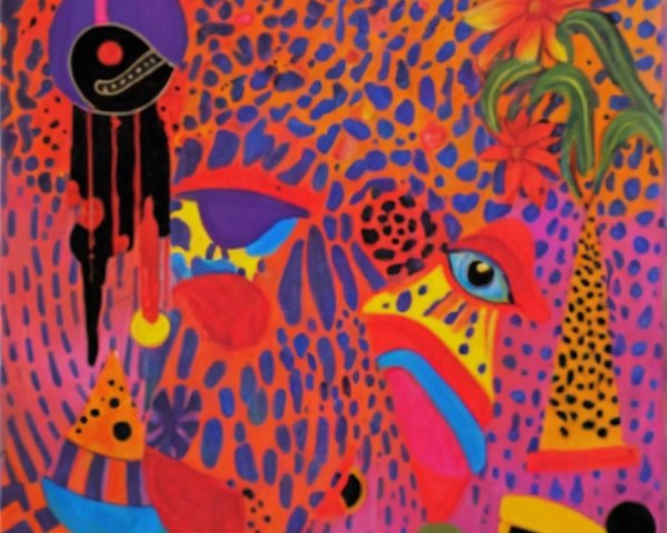 Abstract Composition with Vibrant Colors and Shapes