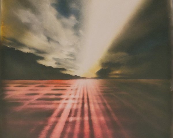 Dramatic Landscape with Vibrant Sunlight and Clouds